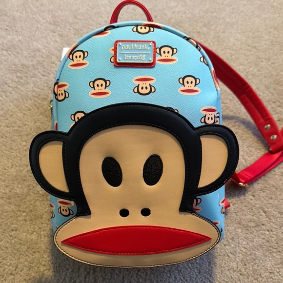 Paul Frank Handbags - Paul Frank Blue and Red Monkey Backpack